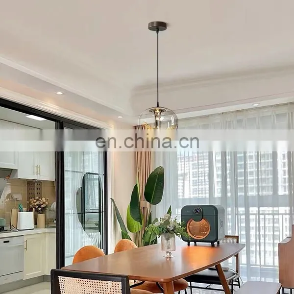 Modern Indoor LED Pendant Light Art Glass Hanging Lamp For Living Room Kitchen Bedroom Nordic Glass Ball Chandelier photo-2