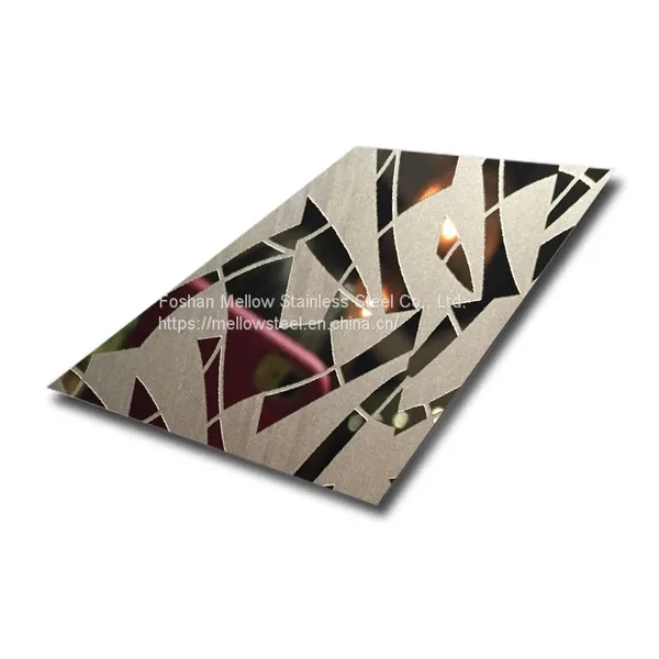 4X8FT Cold Rolled 201 304 316 410 430 PVD Champagne Gold/Golden Painted Mirror Color Coated Decorative Stainless Steel Sheet photo-4