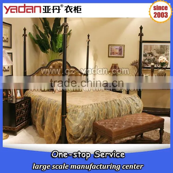 Luxury Furniture King Size Bed With Carved Upholstery Headboard Made in China photo-3