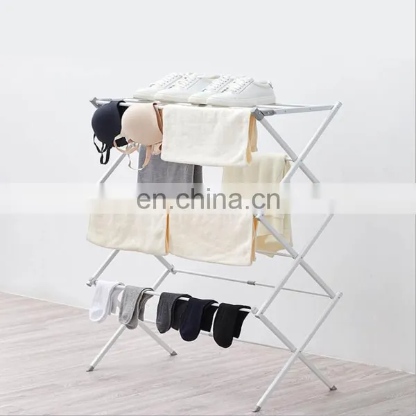 Manufacturer Supply Stainless Steel Folding Drying Rack Household Drying Articles Multifunctional Three-layer Drying Rack photo-3
