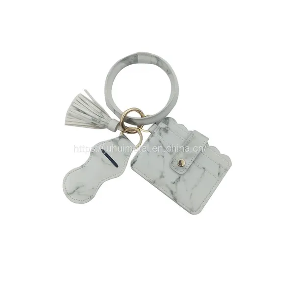 New Design Custom Silicone Beads Bracelet Keychain Wristlet Silicone Wristlet Keychain Bracelet photo-5