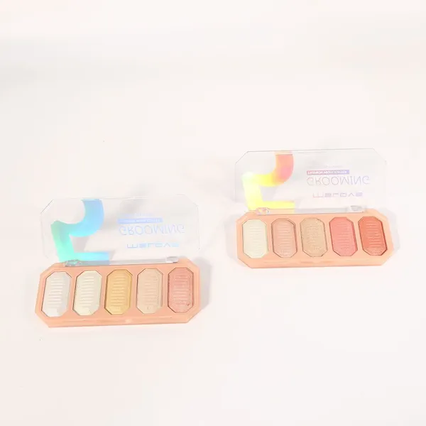 OEM Make up Blusher Palette With High Lighter Cosmetic Face Powder Blusher on Cheeks Bronzer Powder Highlighter Manufacturer photo-5