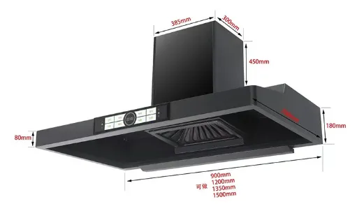 Top Suction Commercial Catering, Rural Firewood and Soil Stove, Large Suction Range Hood, Stainless Steel Cover, （Wechat:13510231336）