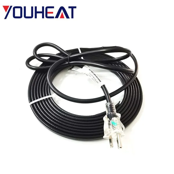 Self Regulating Temperature Deicing Heating Trace Cable Freeze Protected Water Pipe Heating Cable With Plug photo-2