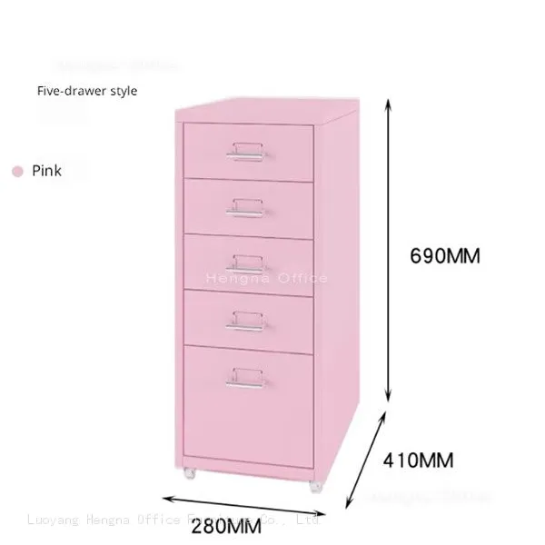 Secure Student Dormitory Bedside Cabinet With Lock | Compact 5 Drawer Metal Storage Tower for Personal Items