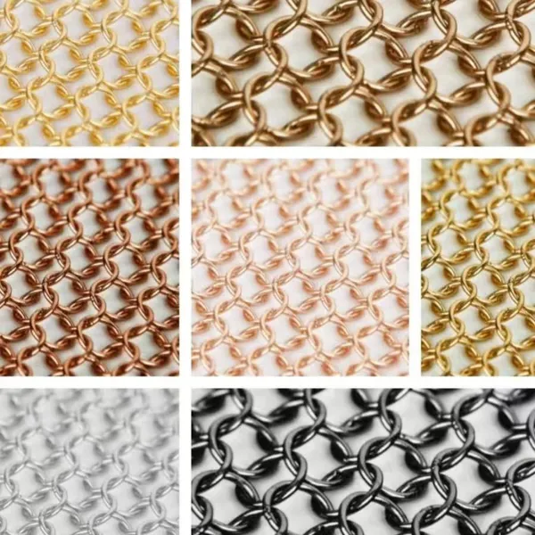 Aluminium Decorative Steel Metal Wire Screen Woven Architectural Mesh Ceiling Curtain Hanging Drapery Coil for Interior Design photo-3