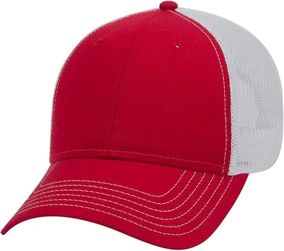 Blank Two Tone Mesh Trucker Hat Curved Brim Adjustable Snapback Baseball Cap Custom Logo Promotional Sports Caps Wholesale photo-5