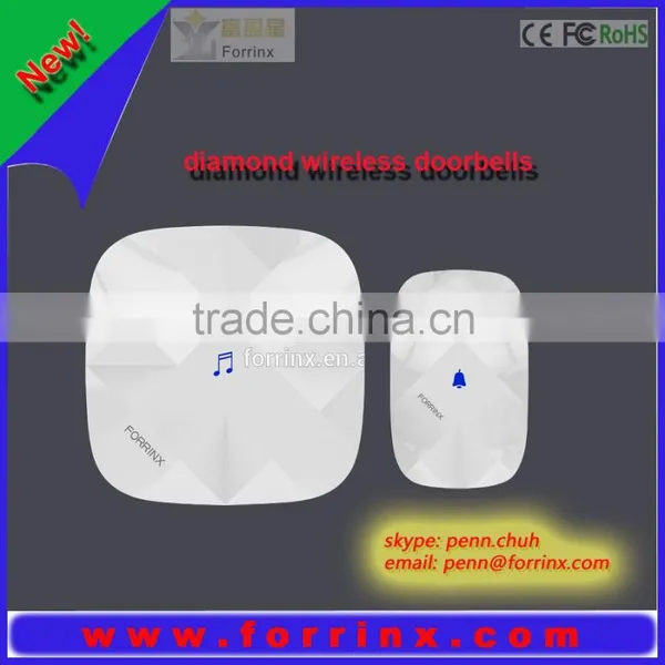 Diamond Door Handles Diamond Pattern Shower Door Diamond Waterproof Wireless Doorbell photo-2