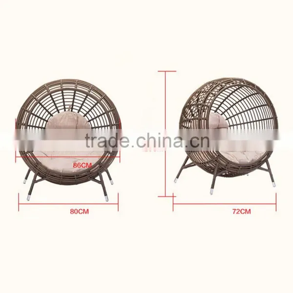 Creative Nest Clubhouse Pool Rattan Round Chaise Lounge Chair Lounge For Garden photo-4