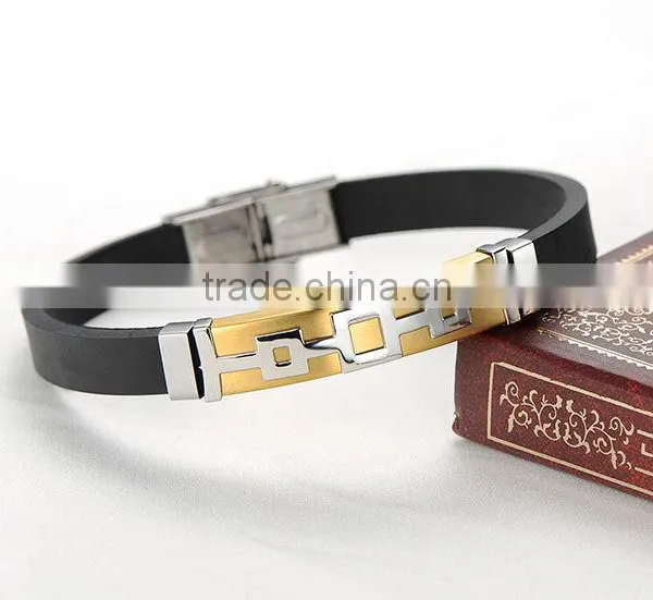 New Style Cheap Bracelet Silicone Bracelet With Magnetic Stainless Clasp photo-2