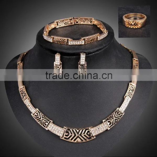 Uk New Style Fashionable High Quality Rhinestone Gold Set photo-3