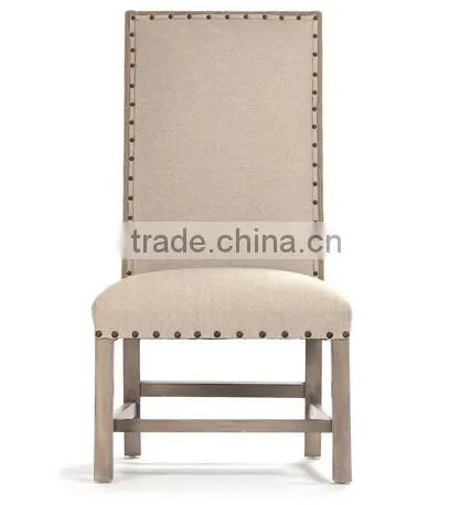 Classic Wooden Fabric Chair Armless Dining Chair With High Back photo-2