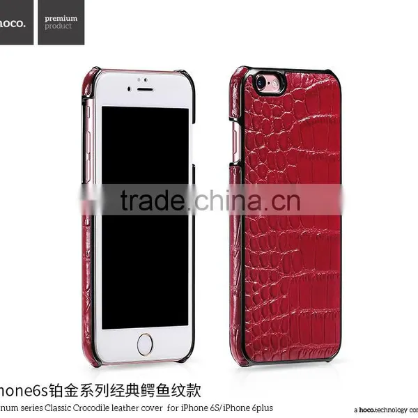 Classic Crocodile Leather Rubber Case for IPhone 6Plus HOCO Real Leather Cover Platinum Series Shell for IPhone 6s Plus MT-5810 photo-3