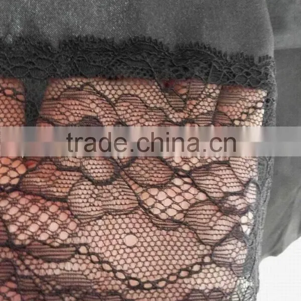 Comfortable Women Black Satin Lace Robe photo-6