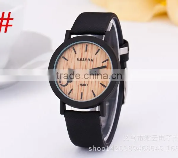 M020-1 Simulation Wooden Men Watches Wood Color Leather Strap Watch Antique Wrist Watches Clock Men Relojes Hombre photo-5