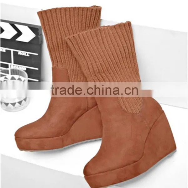 Snow Woman Wedge Hidden Heel Winter Snow Boots 12cm Wedge Heel Shoes photo-3