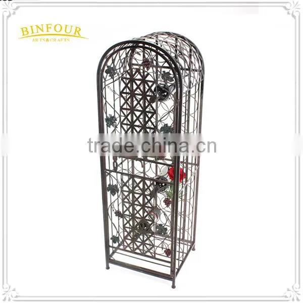 High Quality Solid Metal Display Rack Wrought Iron Wine Cabinet photo-5