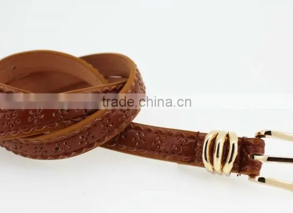Women's Casual Belt With Brown PU Leather in Yiwu Factory Waist Belt for Lady photo-5