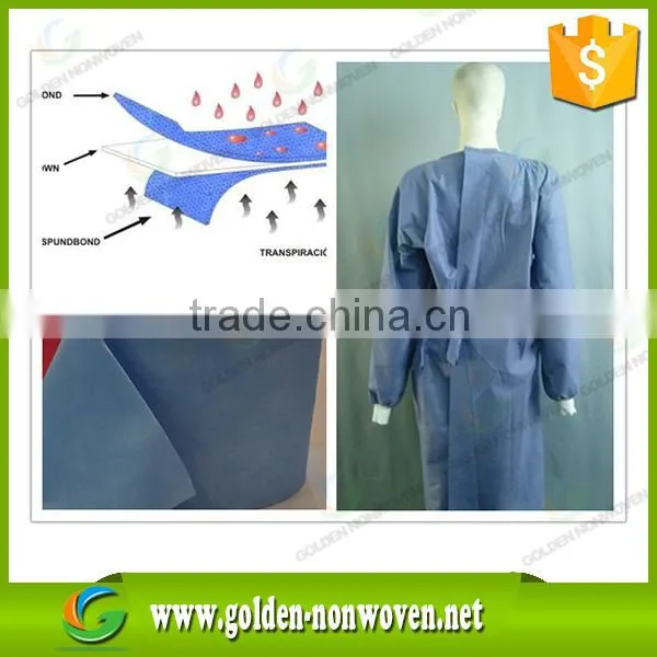 Sms Nonwoven Fabric Meltblown pp Non Woven Fabric/ligh Blue Sms Non Woven Fabric for Disposable Surgical Gowns