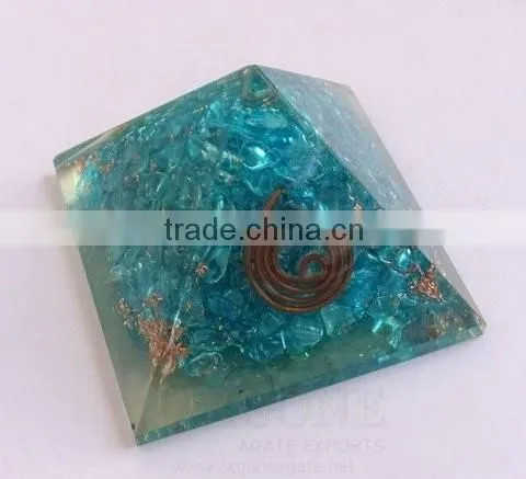 Blue Orgone Energy Chakra Pyramid | Orgonite Blue Pyramid | Orgone Healing Product