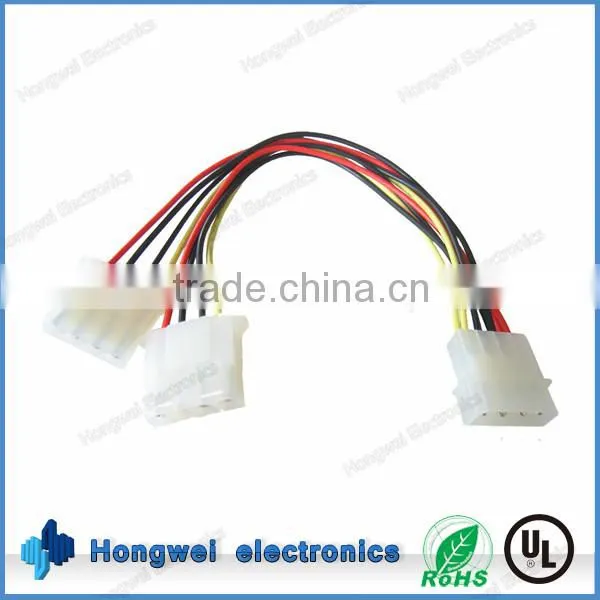 For Hard Drive 5.08mm Pitch 4 Pin Male to Female 2 Way Splitter Internal Power Cable Lead Wire Harness
