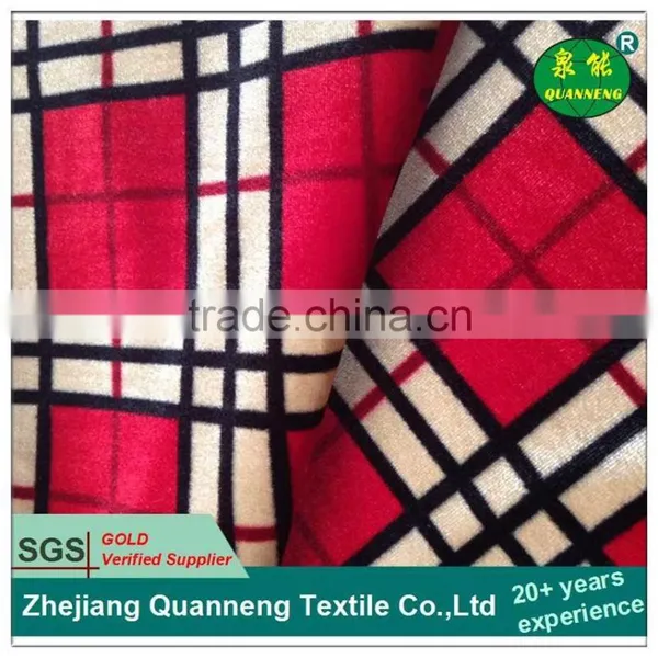 Ripstop Printed Sheen and Elastic Korean Velvet Fabric