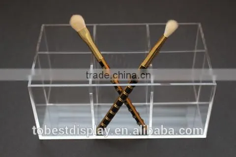 Wholesale Custom Clear 16 Compartment Acrylic Brush Holder/acrylic Makeup Brush Holder/acrylic Cosmetic Organizer photo-3