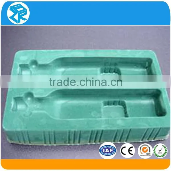 Popular Transparent Customized Vacuum Formed Packing Tray, Flock Wine Tray