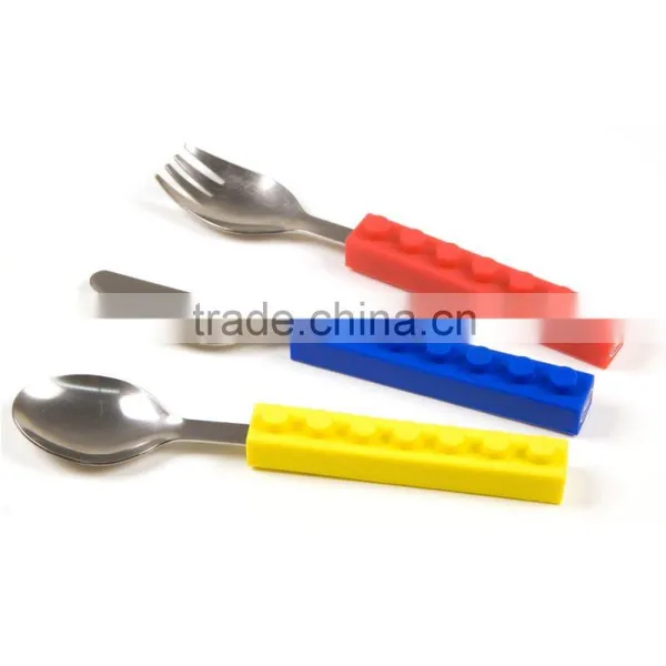 Blocks Stainless Steel Spoon and Fork Silicone Handle photo-2