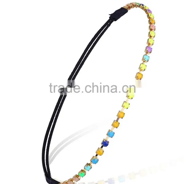 Top Selling Lady Beads Headband Hairband Elastic Hair Head Band Wholesale photo-3