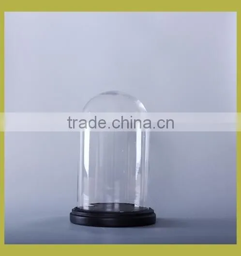 Clear Glass Cloche With Wooden Base Wholesale photo-2