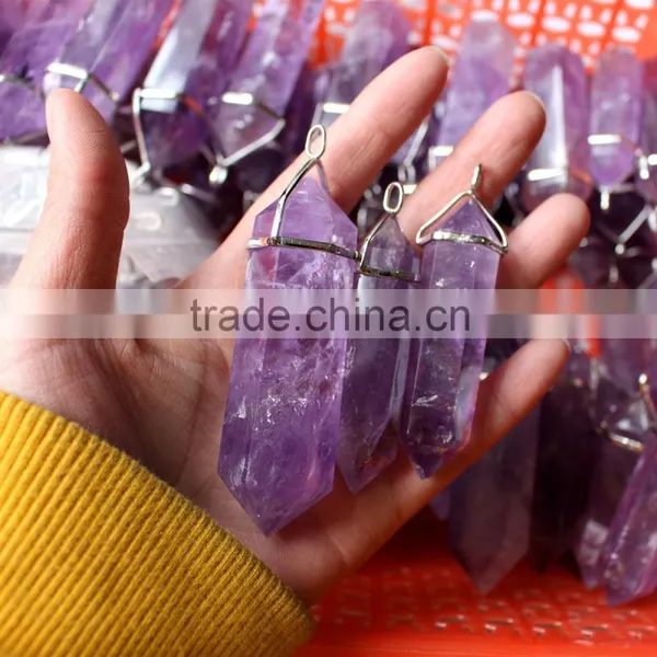 Natural Amethyst Crystal Pendants With Different Sizes photo-2