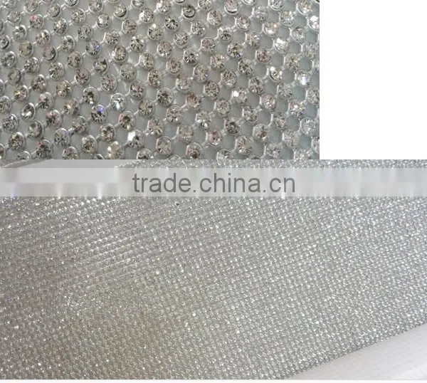 Hot Fix Triming 45x120 Aluminum Rhinestone Mesh SS8 Crystal Silver Base Mesh For Clothing Shoes Dress photo-3