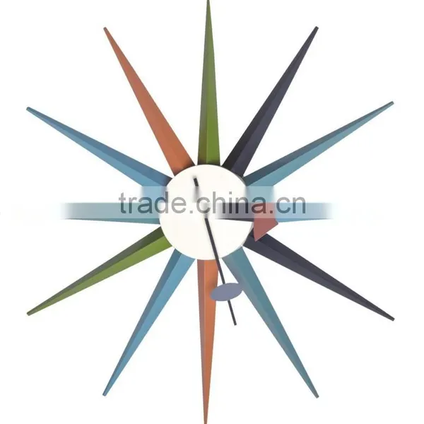 Sunburst Clock Multicolor/ Decoration Wall Clock