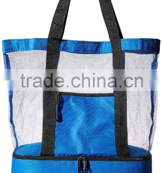 Fashionable Beach Picnic Outdoor Tote Bag 12 Drinks Mesh Cooler Bag photo-2
