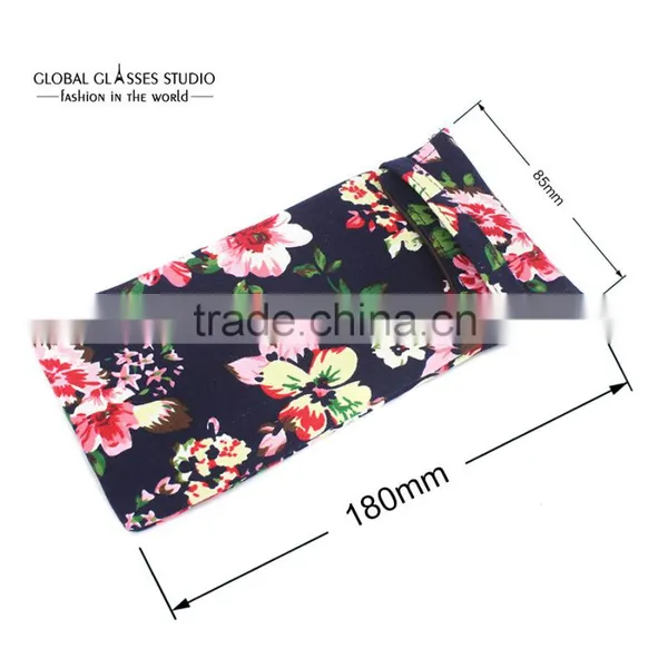 New Hot Selling Soft Cloth Bag Sunglasses Glasses Pouches Black Pink Flower Eyewear Accessories Mobile Phone Bag BDH04D photo-3
