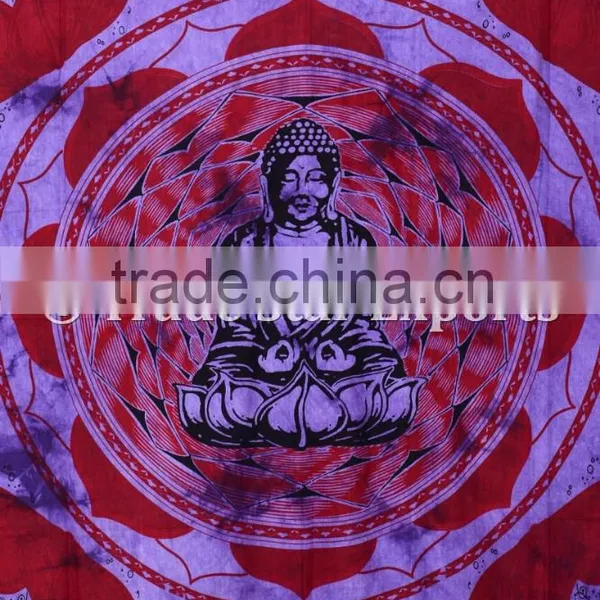 Hippie Boho Cotton Twin Buddha Meditation Lotus Wall Art Bohemian Wall Hanging Tapestry photo-2