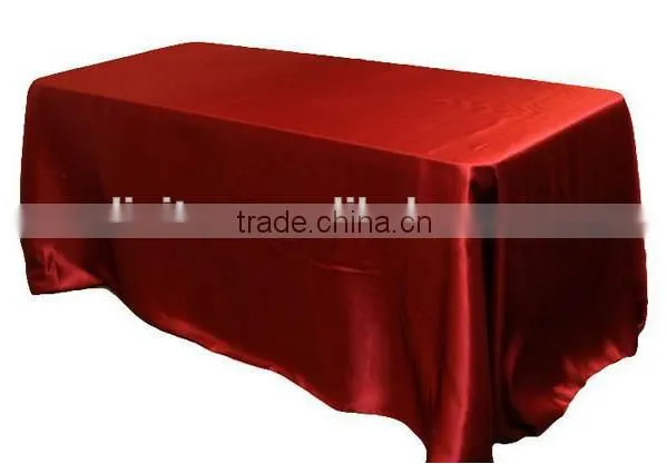Rectangle Polyester Satin Table Cloth Table Skirt Overlay, Shining Satin Table Cloth