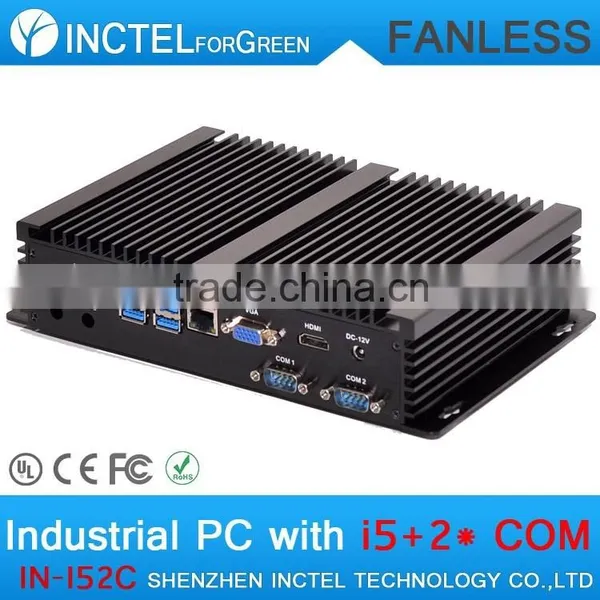 Industrail Grade Fanless IPC PC Computer With Intel i5 Processor 2 COM 4 USB3.0 1G RAM 16G SSD photo-3