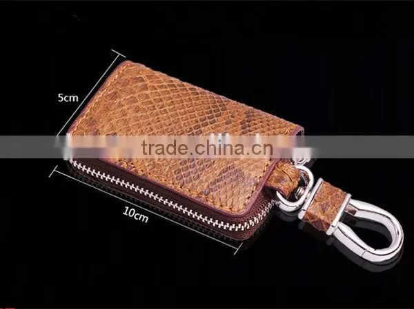 Custom Size Color Genuine Python Leather Car Key Case Handy Key Holder photo-6