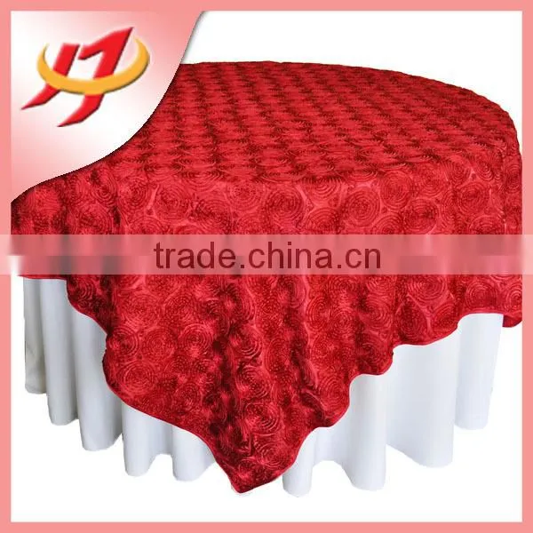 Wedding Decorative Satin Rosette Table Cover Round Table Overlay photo-5