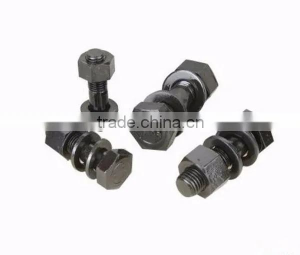 Hexagon Double Thread Black Bolts and Nuts photo-2