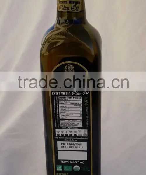 Pure Natural Extra Virgin Olive Oil.Organic Olive Oil With ISO9001 Certification. 750 ml Marasca Bottle photo-3