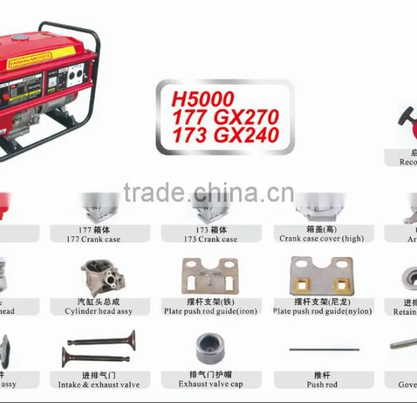 Generator Spare Parts 173F 177F Gx240 Gx270 H5000 Gasoline Engine