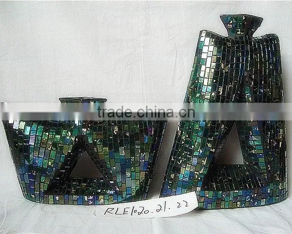 High Quality Green Color Glass Flower Pot photo-2