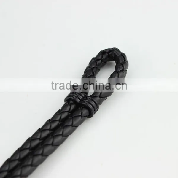 Unisex Fashion Braided Leather Cord Wrap Antique Anchor Bracelets photo-5