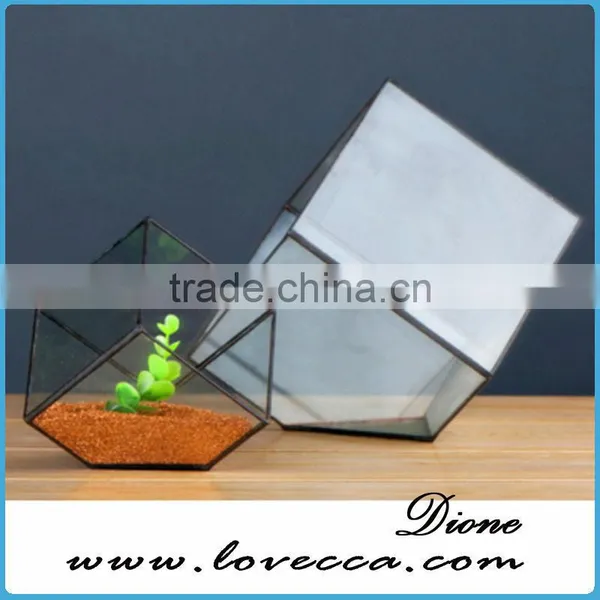 Lovely Various Size Flowers Artificial Wedding Metal Copper Glass Terrarium/Geometric Glass Terrarium Metal photo-2