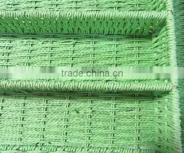 Decorative Handwoven Divided Paper Rope Tableware Basket photo-6