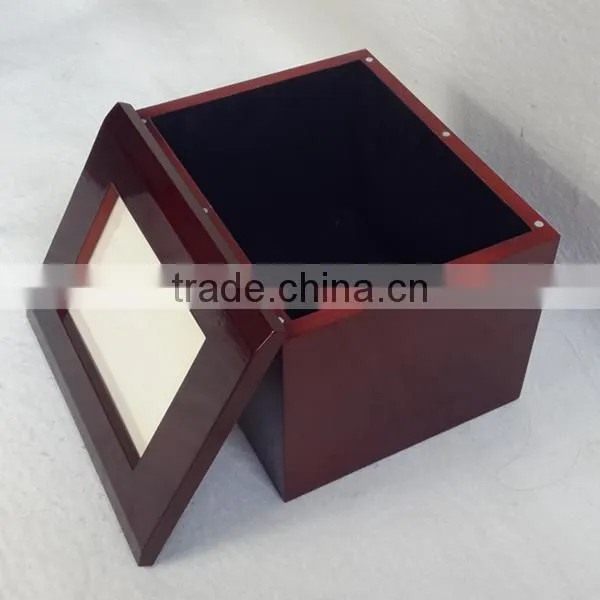 Wholesale Cheap MDF Veneer Photo Frame Urns With Magnet Open photo-2