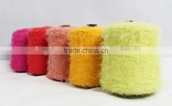 100%High Quality Polyamide Fancy Feather Yarn For Knitting Sweater photo-3